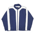 RUSSELL ATHLETIC Mens Blue & White Track Jacket L Nylon Zip Sportswear