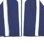 RUSSELL ATHLETIC Mens Blue & White Track Jacket L Nylon Zip Sportswear