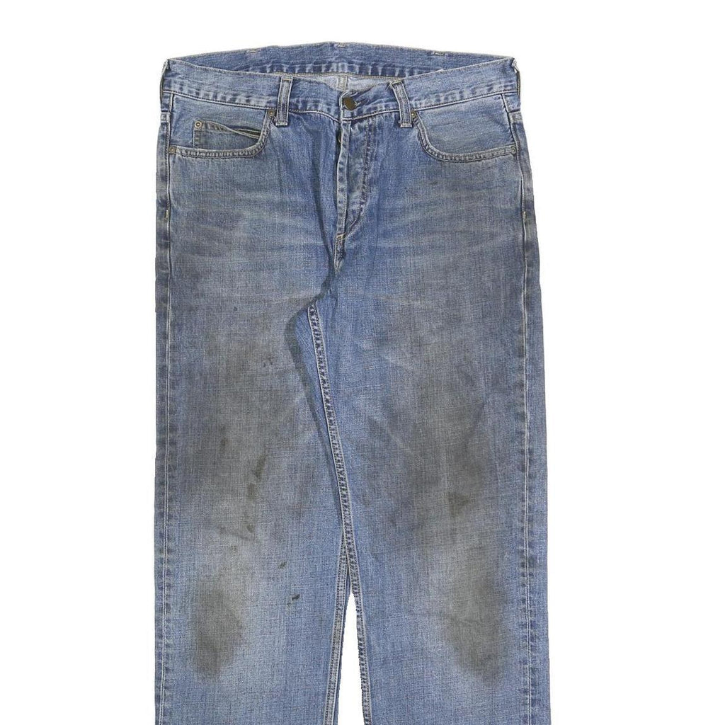 CARHARTT Mens Jeans Blue Regular Straight Denim Raw W31 L32 Casual Workwear