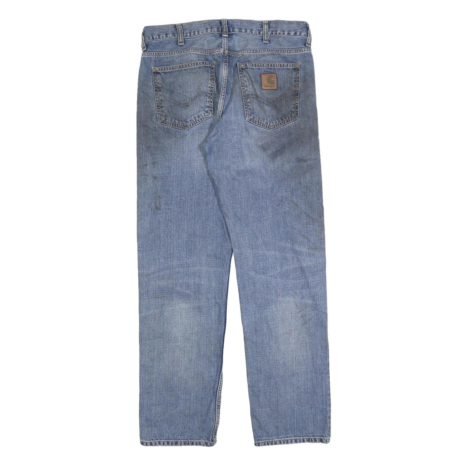 CARHARTT Mens Jeans Blue Regular Straight Denim Raw W31 L32 Casual Workwear