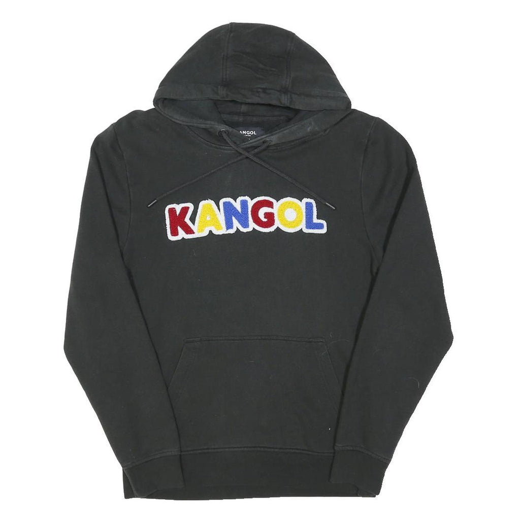 KANGOL Mens Black Hoodie M Cotton Blend Pullover Hooded Sweatshirt Colourful