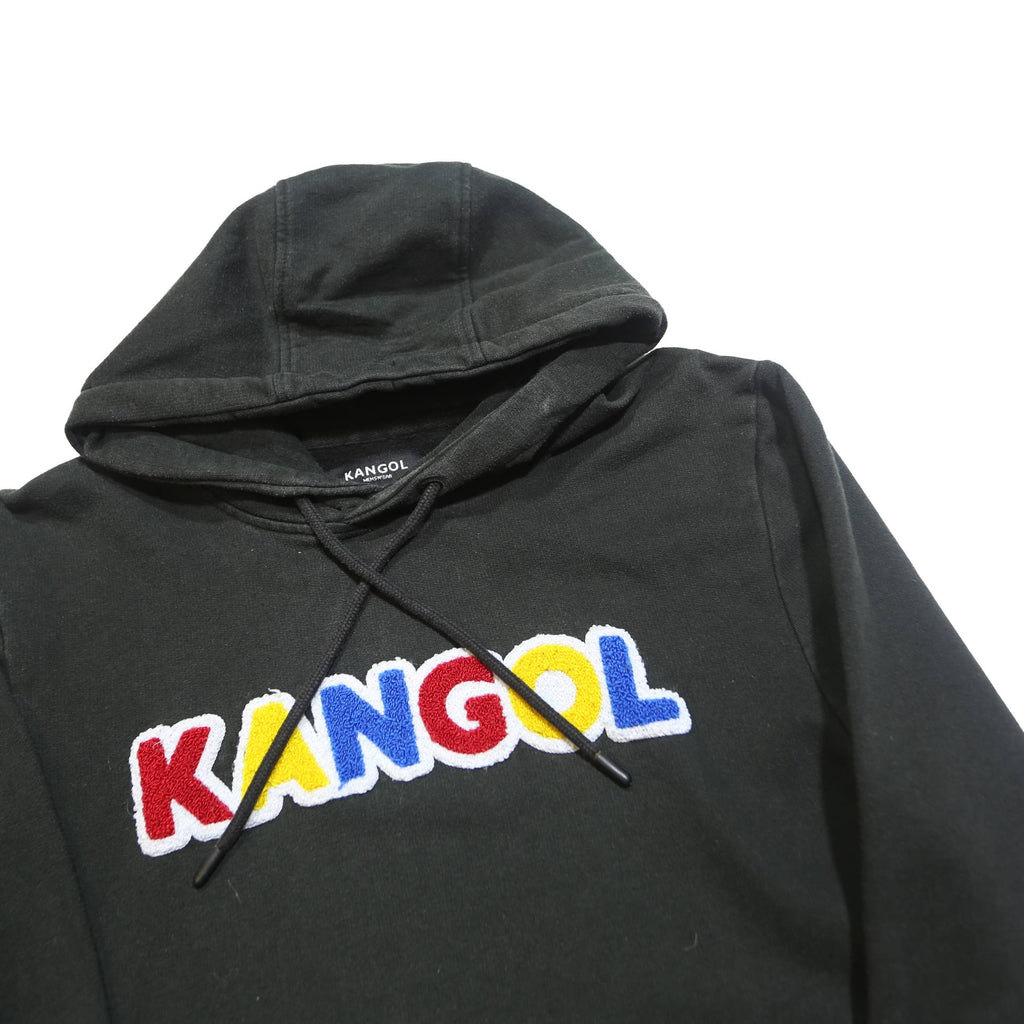 KANGOL Mens Black Hoodie M Cotton Blend Pullover Hooded Sweatshirt Colourful