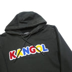 KANGOL Mens Black Hoodie M Cotton Blend Pullover Hooded Sweatshirt Colourful