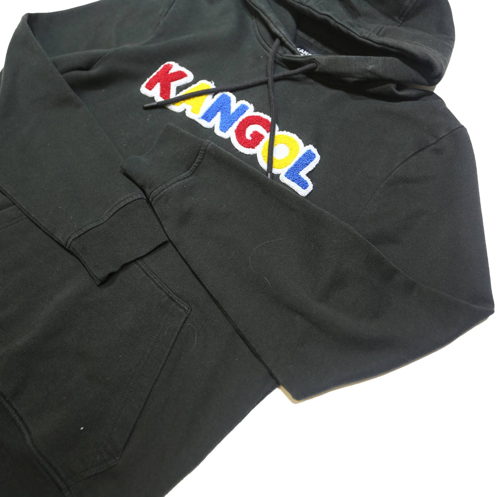 KANGOL Mens Black Hoodie M Cotton Blend Pullover Hooded Sweatshirt Colourful