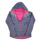 RAB Womens Navy & Pink Hooded Quilted Jacket UK 12 Polyester Blend Zip Outdoor