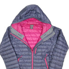 RAB Womens Navy & Pink Hooded Quilted Jacket UK 12 Polyester Blend Zip Outdoor