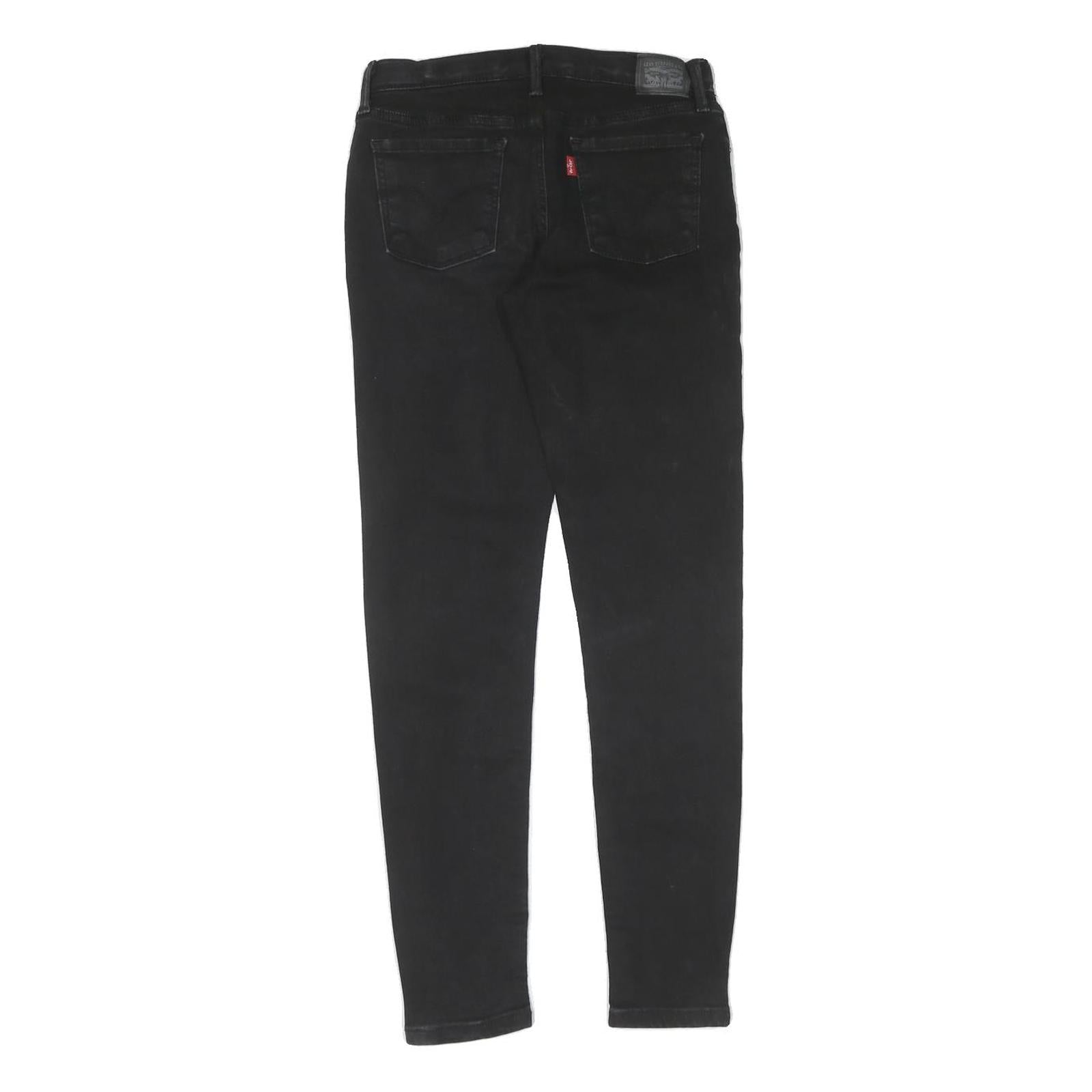 LEVI'S Womens Slim Black Skinny Denim Medium W26 L28 Stretch Zip Jeans