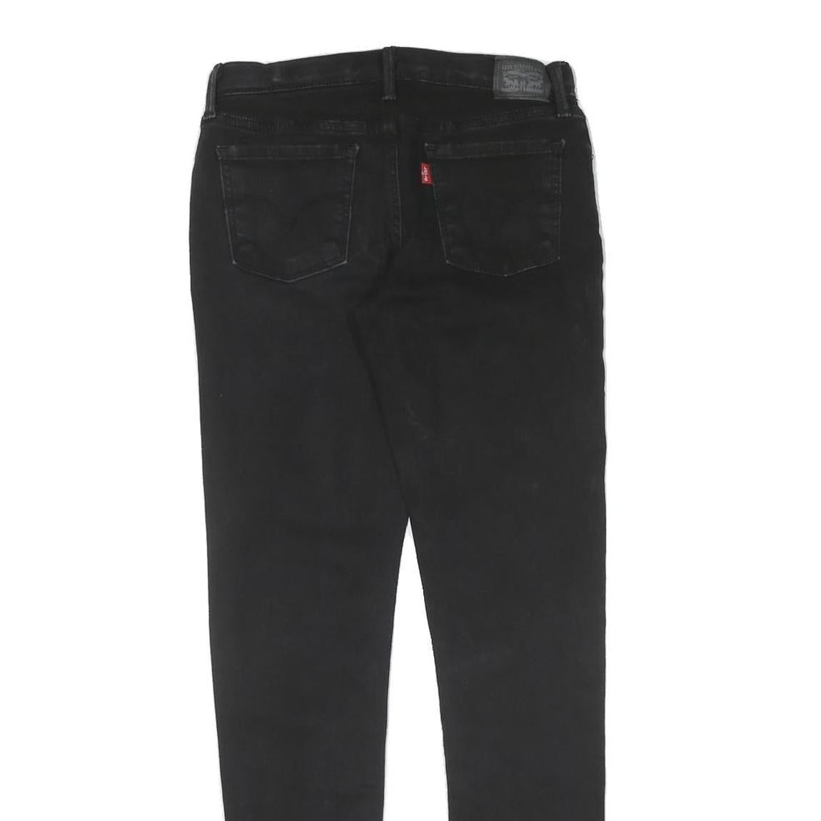 LEVI'S Womens Slim Black Skinny Denim Medium W26 L28 Stretch Zip Jeans