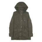 DIESEL Womens Green Cotton Outdoor Jacket XS Hooded Zip Pockets Casual