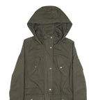 DIESEL Womens Green Cotton Outdoor Jacket XS Hooded Zip Pockets Casual