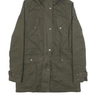 DIESEL Womens Green Cotton Outdoor Jacket XS Hooded Zip Pockets Casual