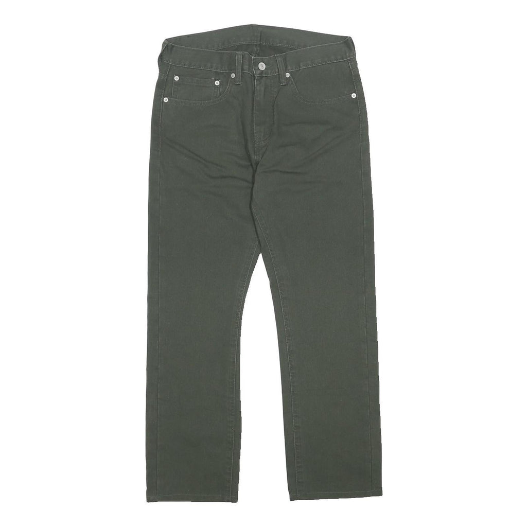 LEVI'S Mens Cotton Blend Dark Green Regular Fit Straight Leg Trousers W31 L27