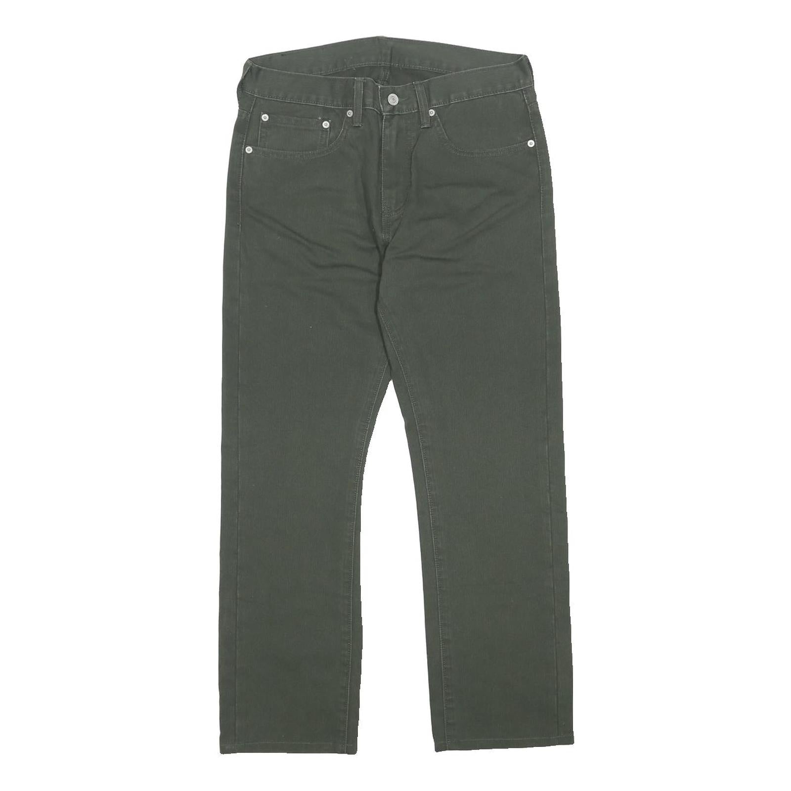 LEVI'S Mens Cotton Blend Dark Green Regular Fit Straight Leg Trousers W31 L27