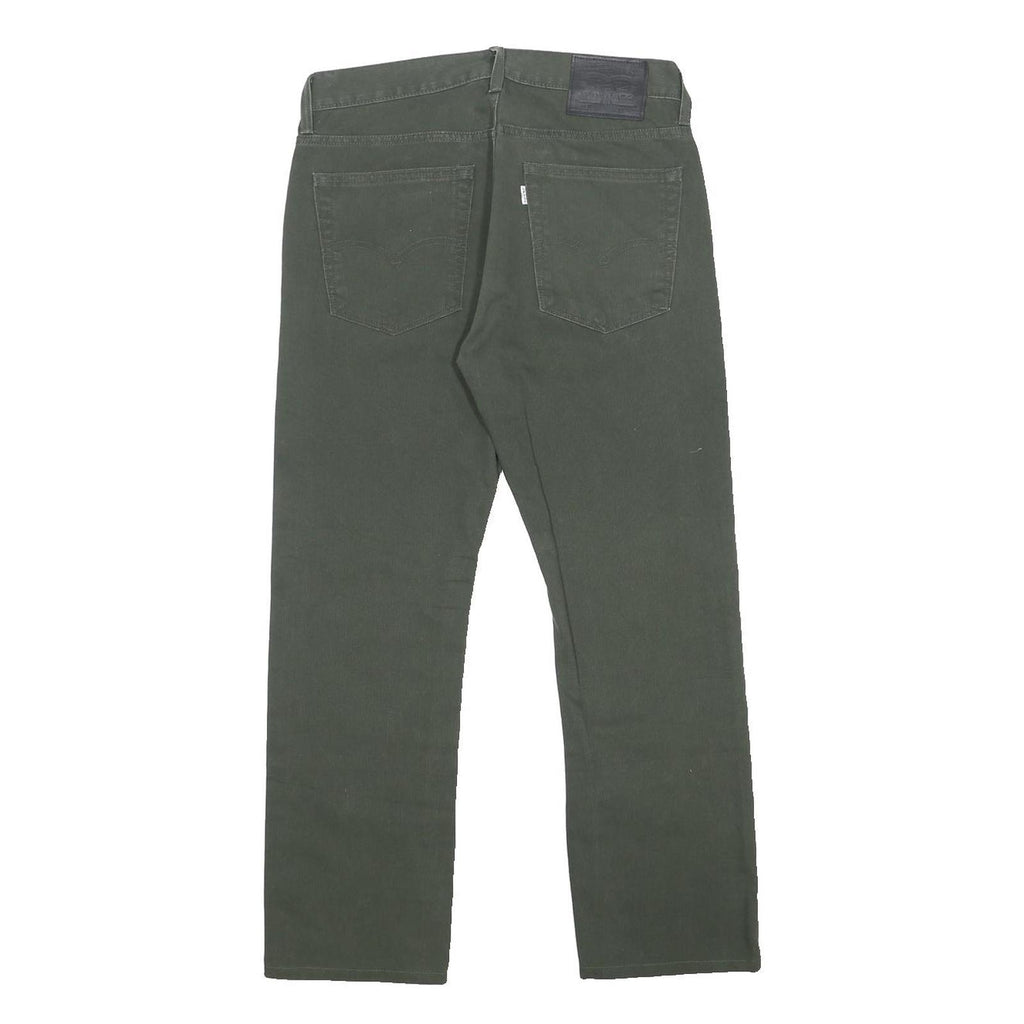 LEVI'S Mens Cotton Blend Dark Green Regular Fit Straight Leg Trousers W31 L27