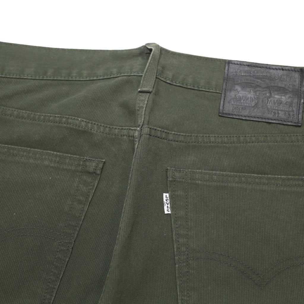 LEVI'S Mens Cotton Blend Dark Green Regular Fit Straight Leg Trousers W31 L27