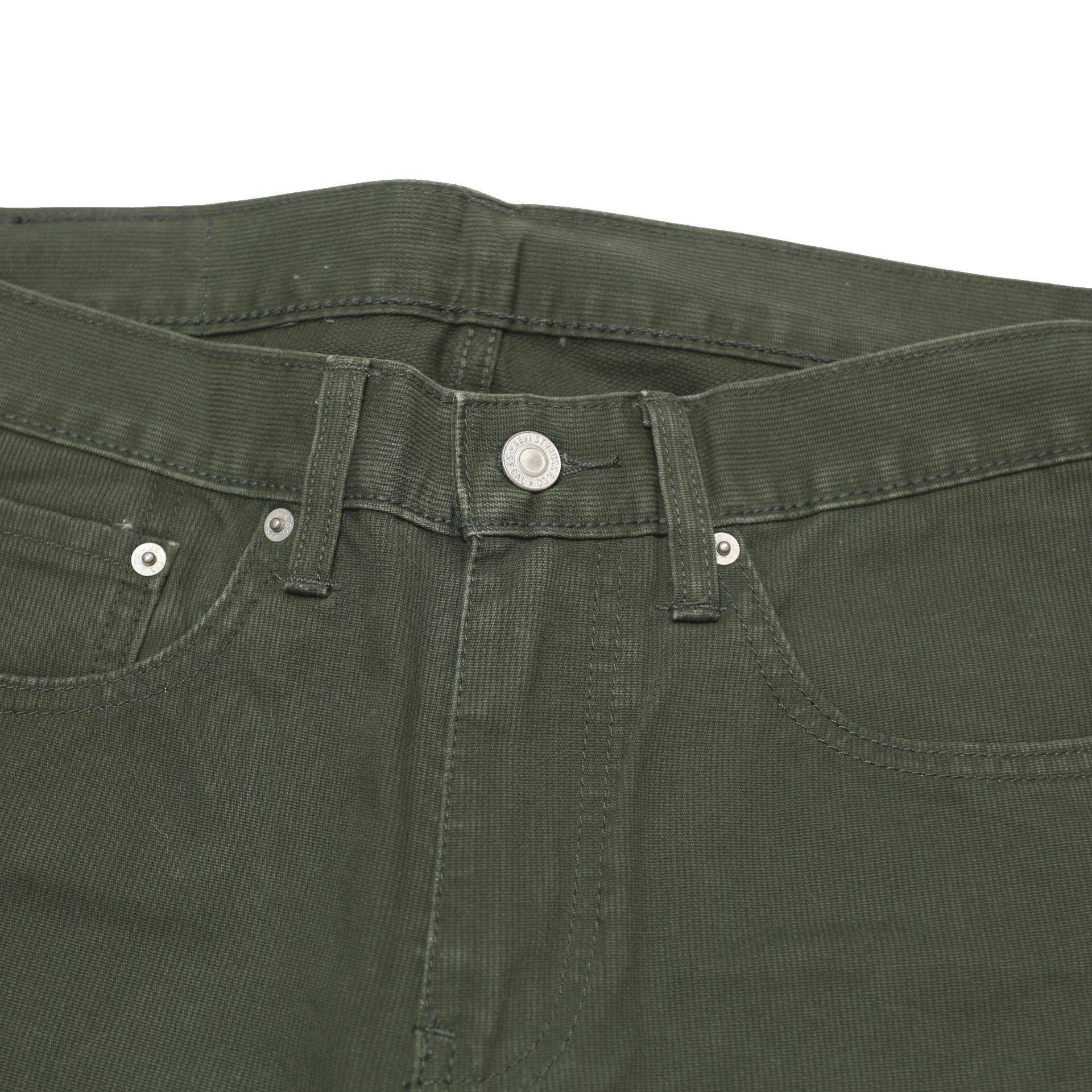 LEVI'S Mens Cotton Blend Dark Green Regular Fit Straight Leg Trousers W31 L27