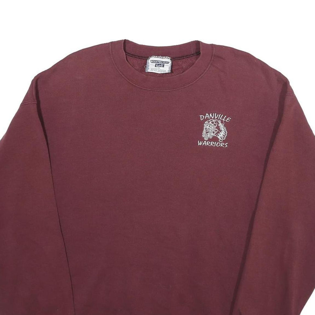 LEE Mens Maroon Danville Warriors Crew Neck L Cotton Blend Sweatshirt
