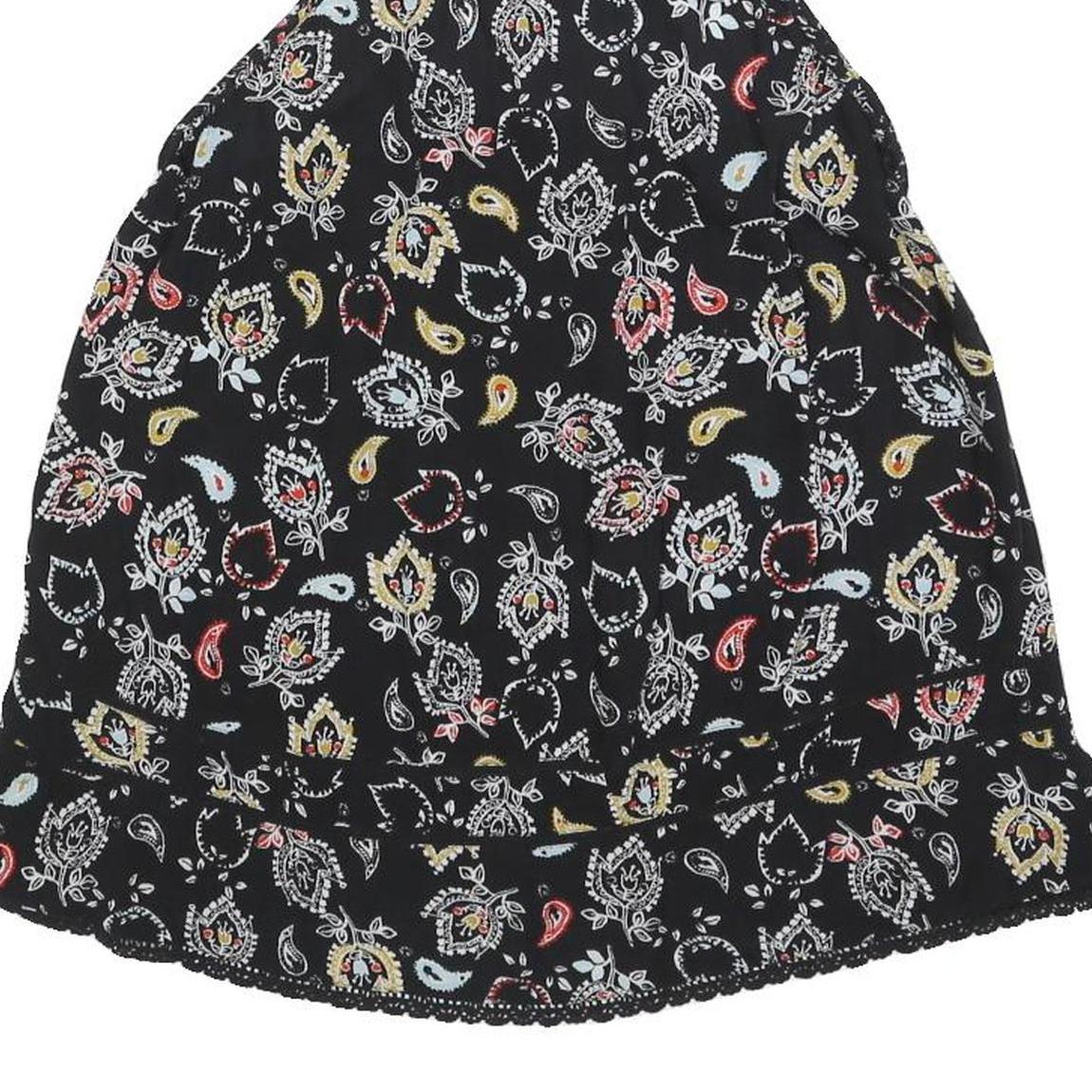 SUPERDRY Womens Black Paisley Print Halter Neck Sleeveless Top UK 10 Summer