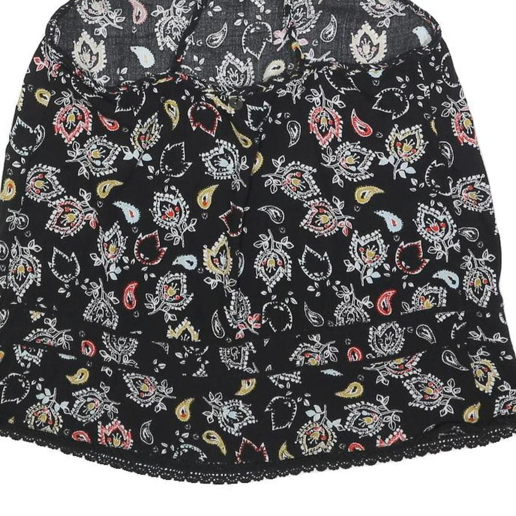 SUPERDRY Womens Black Paisley Print Halter Neck Sleeveless Top UK 10 Summer