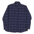 FRED PERRY Mens Blue Shirt XL Cotton Blend Checked Long Sleeve Button Down