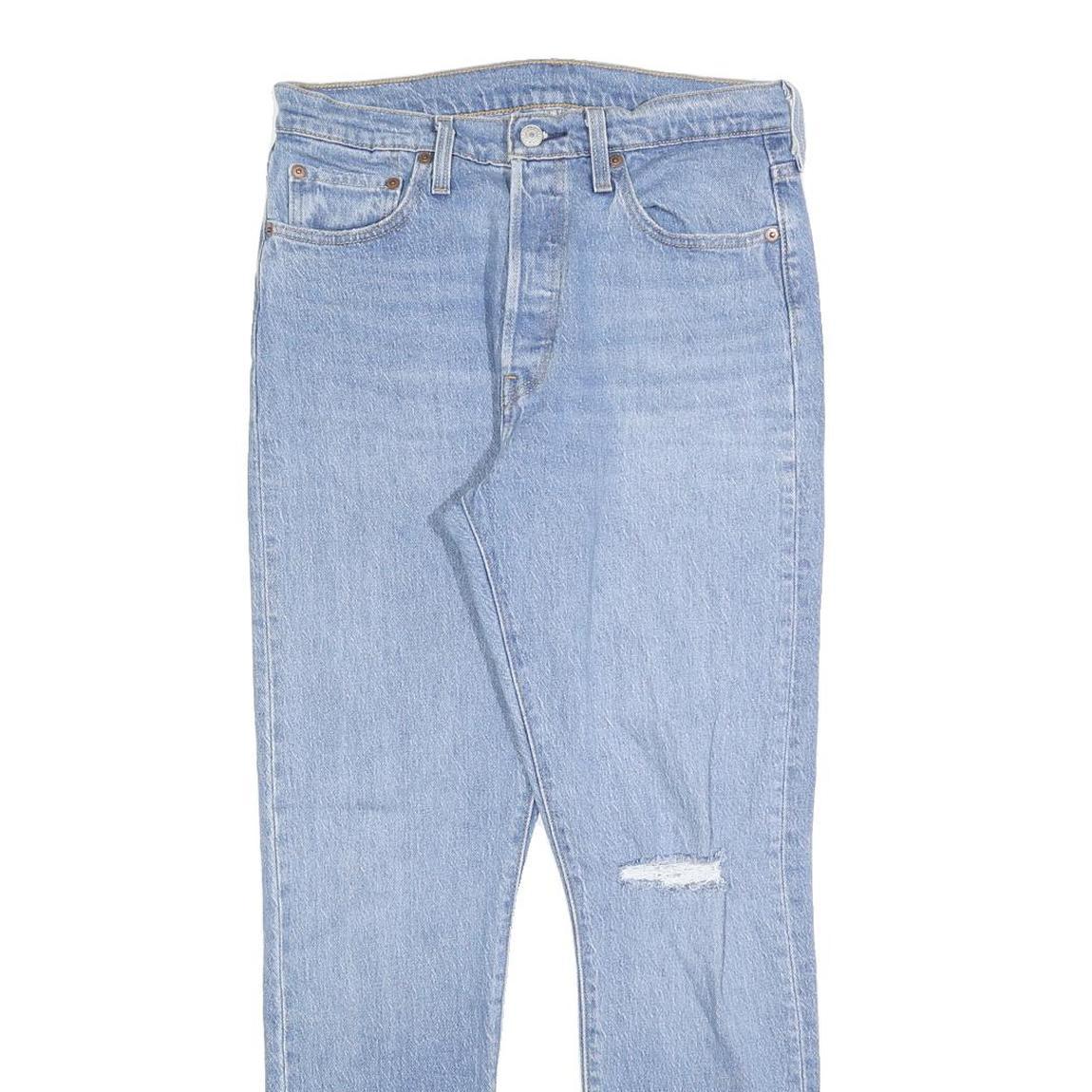 LEVI'S 501S Womens Jeans Blue Slim Skinny Denim Light W29 L30 Distressed