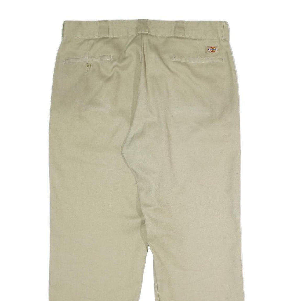 DICKIES Mens Classic Beige Workwear Zip Closure Trousers W38 L30 Durable Fit