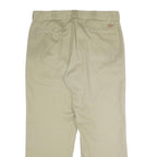 DICKIES Mens Classic Beige Workwear Zip Closure Trousers W38 L30 Durable Fit