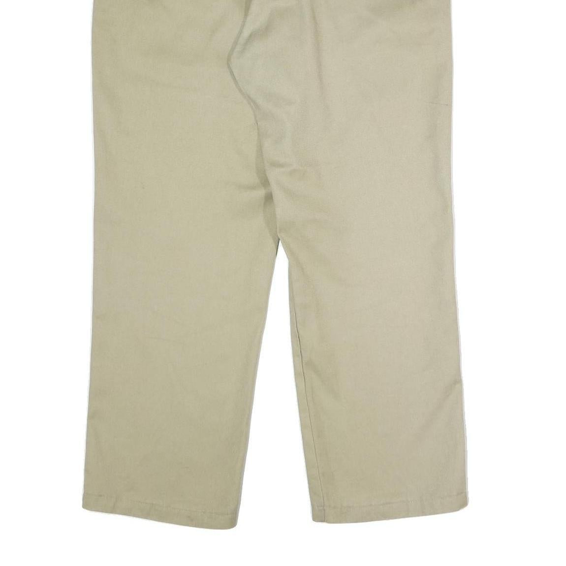 DICKIES Mens Classic Beige Workwear Zip Closure Trousers W38 L30 Durable Fit