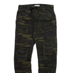 ZARA MAN Camo Mens Trousers Grey Regular Tapered W28 L26
