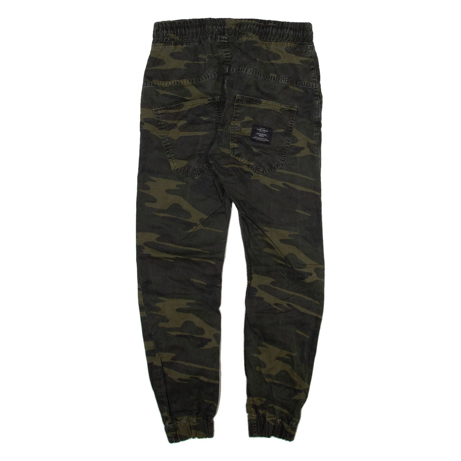ZARA MAN Camo Mens Trousers Grey Regular Tapered W28 L26