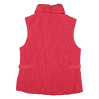 TRIBAL Womens Red Quilted Button Jacket M Polyester Blend Waist Detail