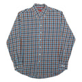 PIERRE CARDIN Mens Blue & Brown Check Shirt M Button Down Collar Casual Cotton