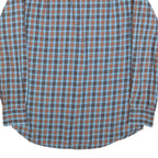 PIERRE CARDIN Mens Blue & Brown Check Shirt M Button Down Collar Casual Cotton