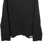 BENETTON Womens Black Pinstripe Blazer Jacket XS Polyester Blend Button Closure