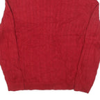 LAUREN RALPH LAUREN Womens Red Cable Knit Button Up Jumper Shawl Collar XL