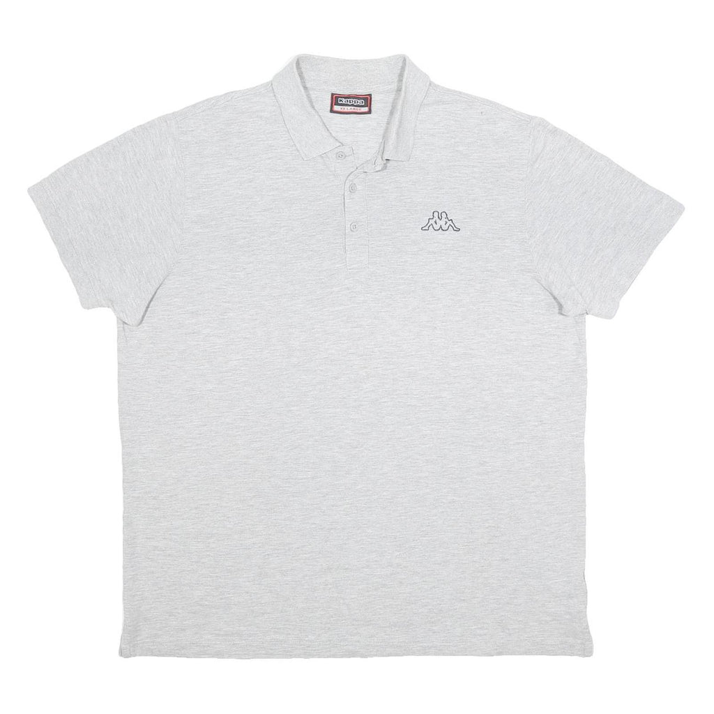 KAPPA Mens Grey Short Sleeve Plain 2XL Cotton Blend Polo Shirt Casual