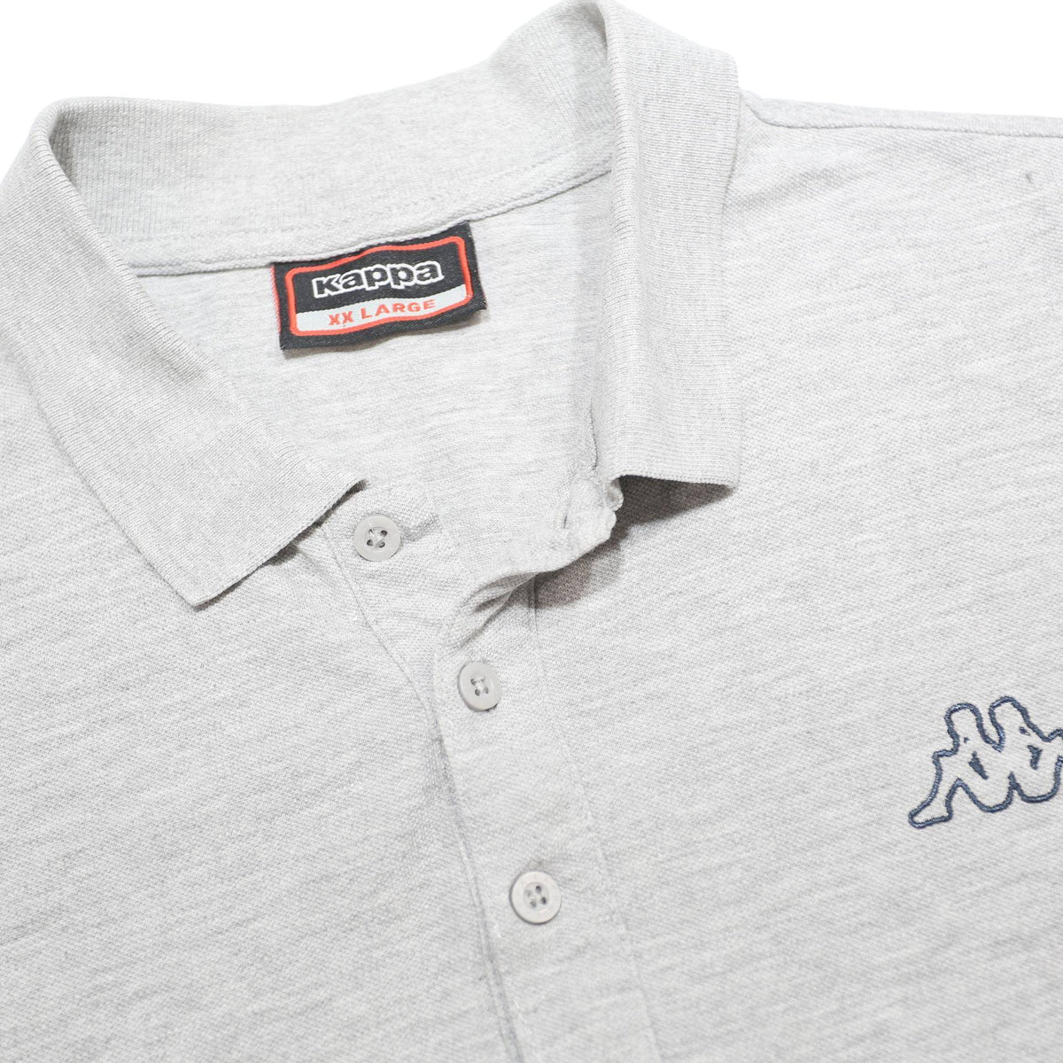 KAPPA Mens Grey Short Sleeve Plain 2XL Cotton Blend Polo Shirt Casual