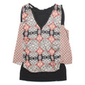 ZARA Womens Printed Vest Black V-Neck Sleeveless Silk Crazy Pattern M