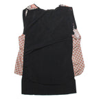 ZARA Womens Printed Vest Black V-Neck Sleeveless Silk Crazy Pattern M