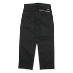 DICKIES Mens Cotton Blend Black Regular Straight Trousers W30 L26 Workwear Zip