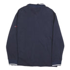 NAUTICA Mens Navy & White 1/4 Zip Collar L Sweatshirt Cotton Blend Casual