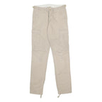 CARHARTT Womens Beige Slim Cargo Trousers W25 L32 Cotton Zip Pocket Utility