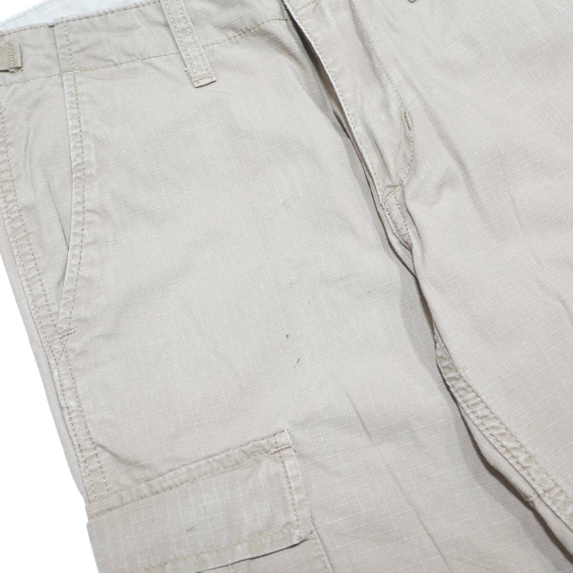 CARHARTT Womens Beige Slim Cargo Trousers W25 L32 Cotton Zip Pocket Utility