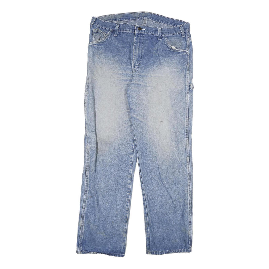 DICKIES Mens Regular Fit Carpenter Light Blue Denim Jeans W36 L32 Workwear