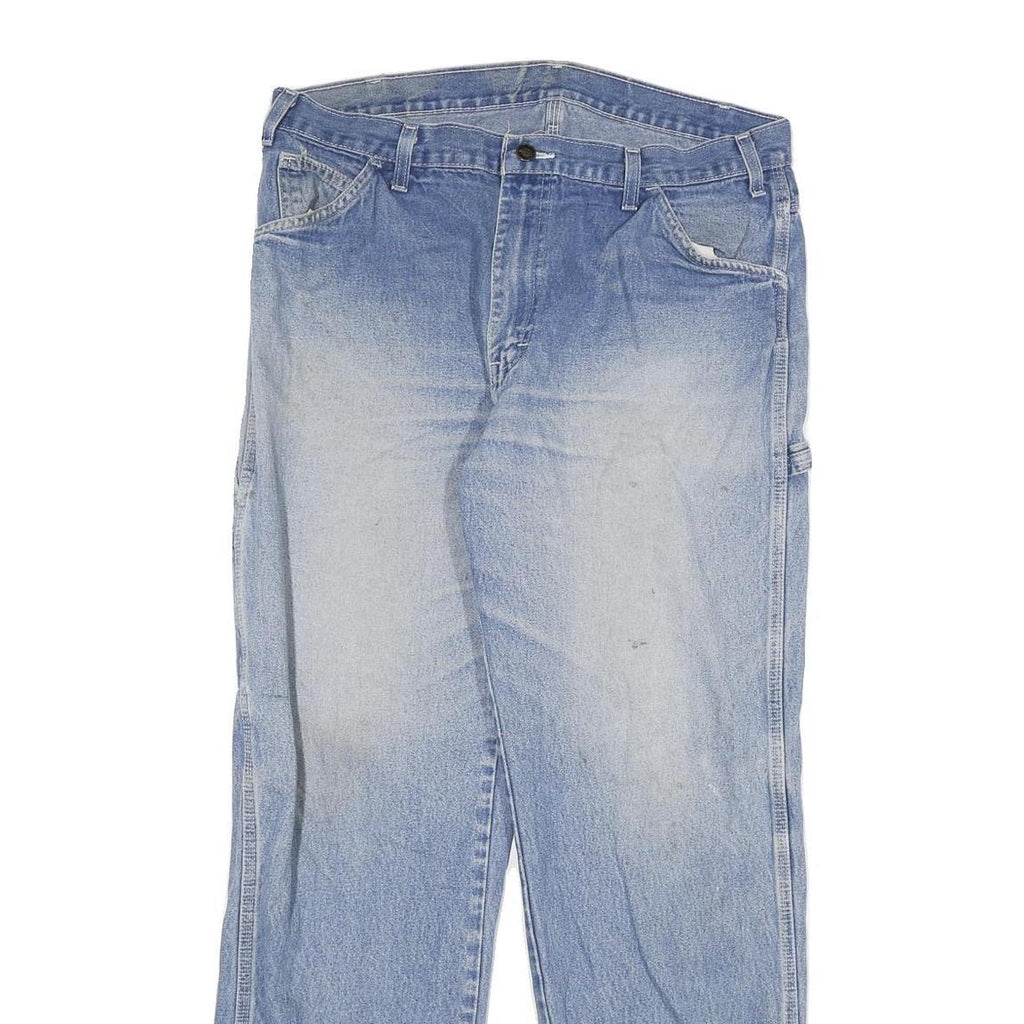 DICKIES Mens Regular Fit Carpenter Light Blue Denim Jeans W36 L32 Workwear