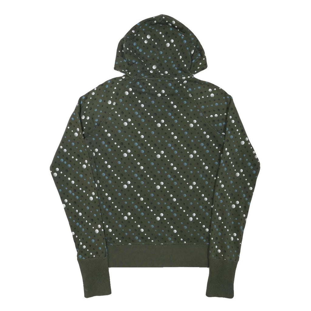 NIKE Girls Green & Blue Hoodie L Cotton Blend Printed Pullover Hooded Sweatshirt