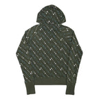 NIKE Girls Green & Blue Hoodie L Cotton Blend Printed Pullover Hooded Sweatshirt