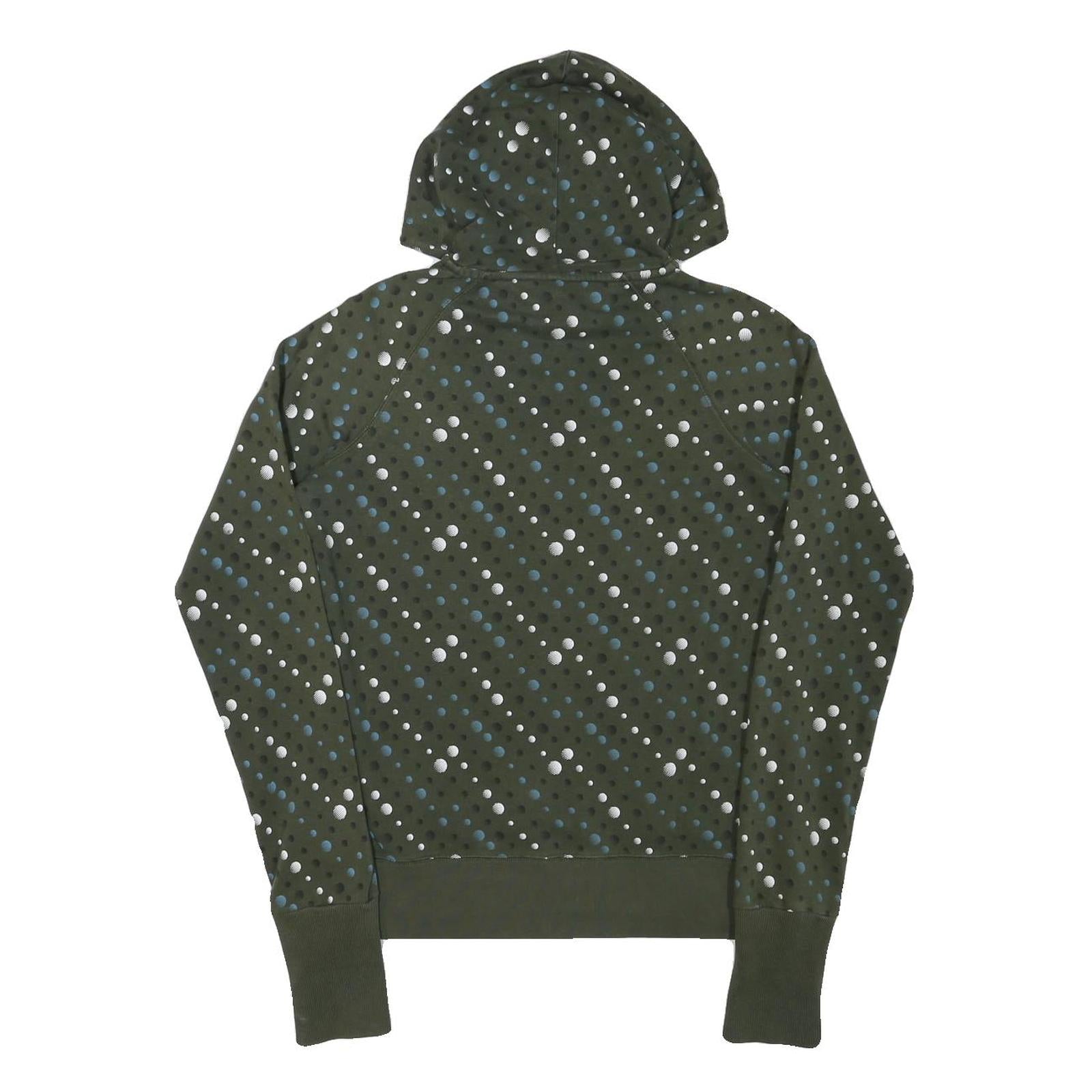 NIKE Girls Green & Blue Hoodie L Cotton Blend Printed Pullover Hooded Sweatshirt