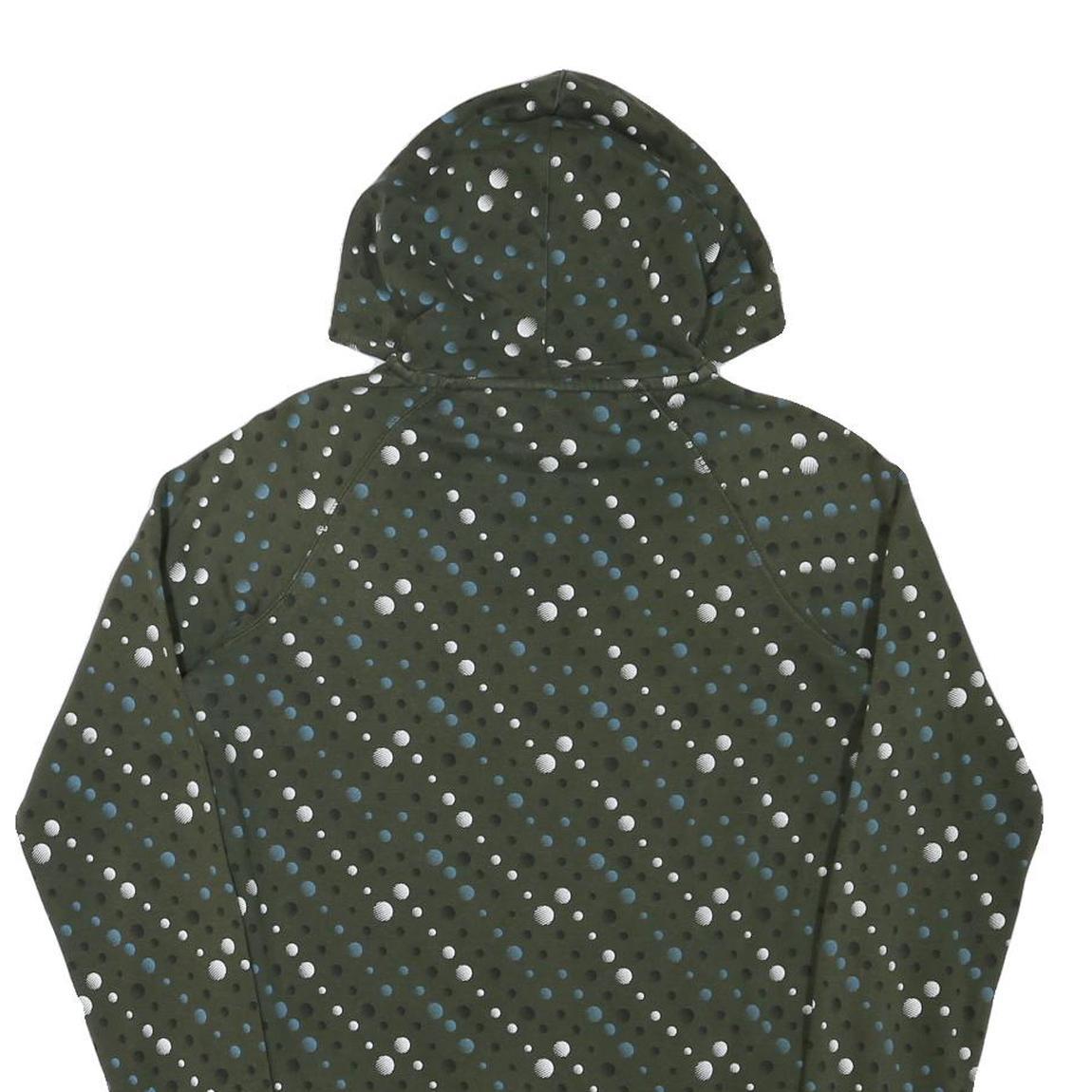 NIKE Girls Green & Blue Hoodie L Cotton Blend Printed Pullover Hooded Sweatshirt