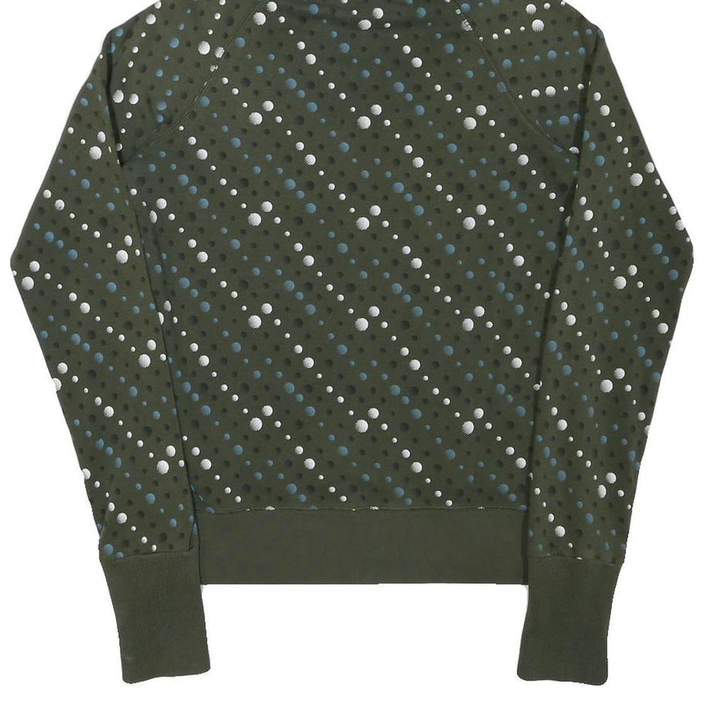 NIKE Girls Green & Blue Hoodie L Cotton Blend Printed Pullover Hooded Sweatshirt